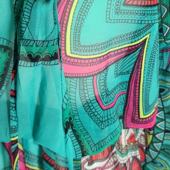 Teal Green Top in Soft Semi-Sheer Chiffon - Picture 2 of 3